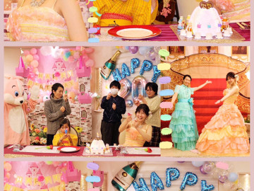 「軽井沢町のHさん＆姪御さんのHちゃん」成人式のお祝いと６歳のお誕生会を一緒にやりました。ドレスがお似合いの美しいお嬢様方でした。とて も盛り上がりスタッフまでも楽しめたお祝いでした。